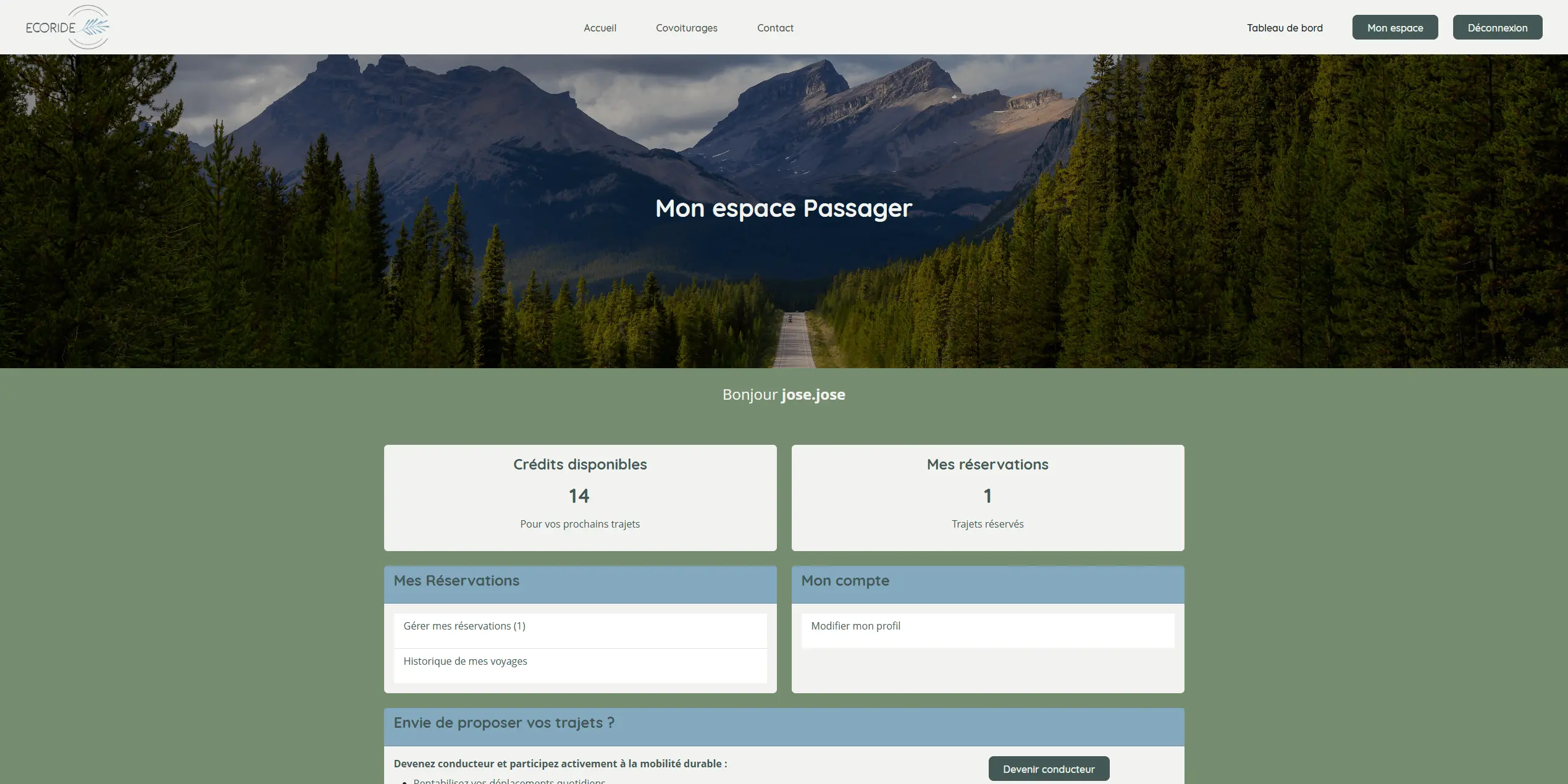 Espace passager
